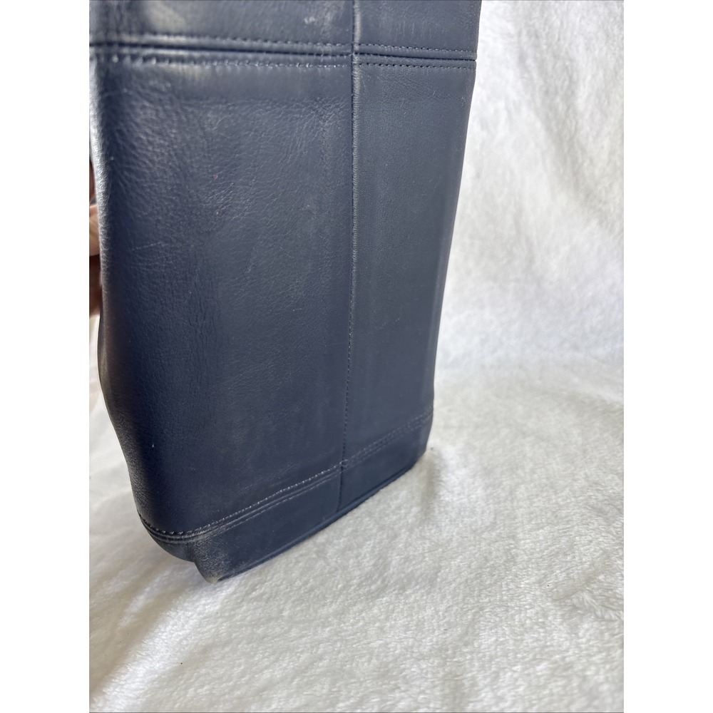 Vintage COACH Waverly Bag Navy Blue Leather Zip Closure 4133 90s Costa Rica - Picture 11 of 16